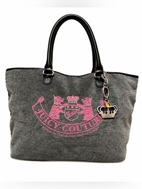 Juicy Couture Grey And Pink Tote Bag NWOT